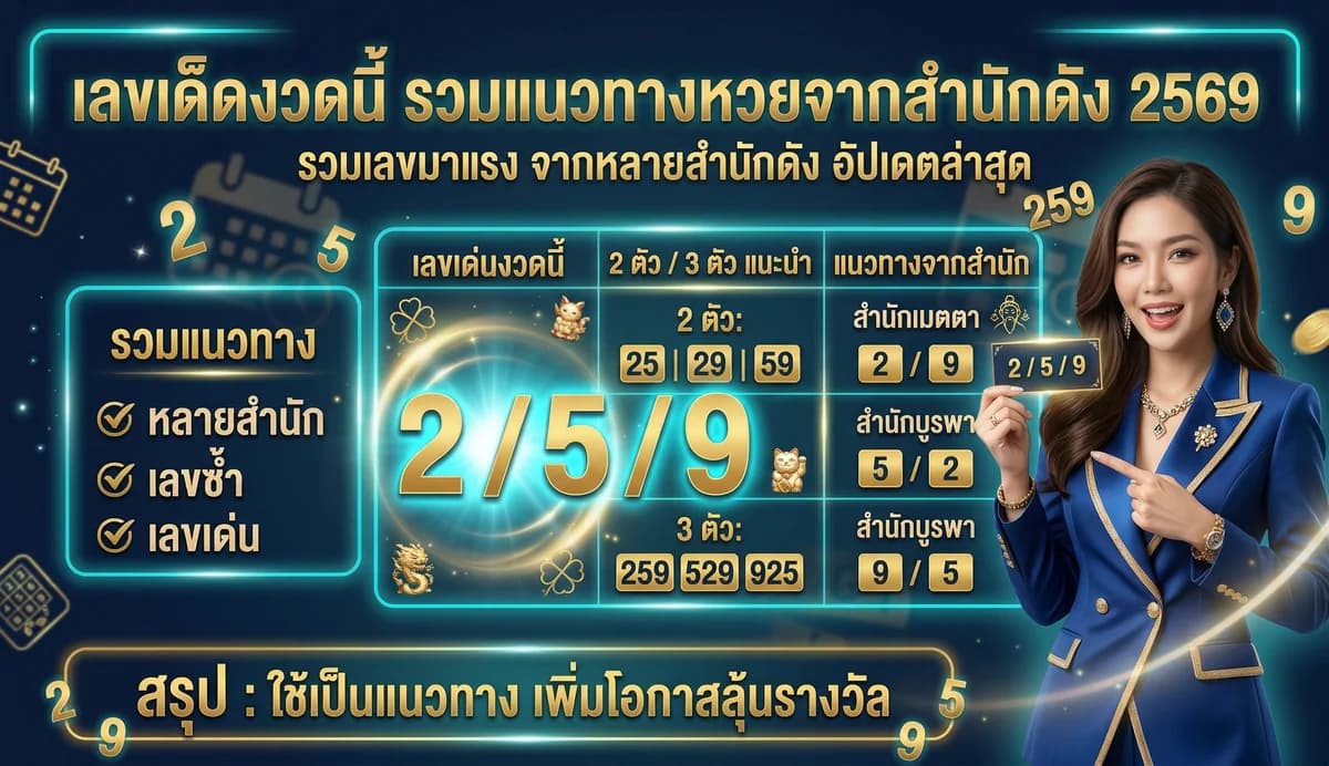 เลขเด็ดงวดนี้ รวมแนวทางหวยจากสำนักดัง 2569
